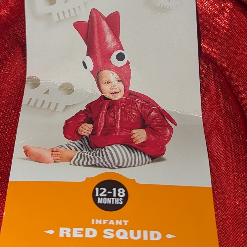 12M 18M Infant Red Squid 🐙 Marine Life Baby Halloween Costume Hyde & Eek